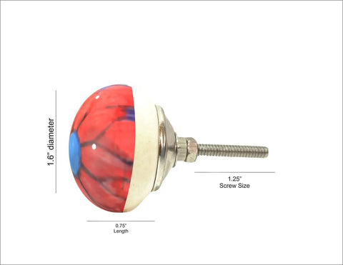 Multicolor Assorted Ceramic Cabinet Knobs Set Of 20 With Vintage Cupboard Drawer Pulls And Chrome Hardware side view