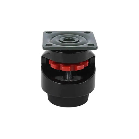 Hardcore Heavy Duty Leveling Casters Four Pack Industrial Support Roller Wheels With Adjustable Threaded Base for solid machinery, showing adjustable mount.