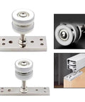 Heavy Duty Folding Door Pulley Featuring Ridiculously Smooth Nylon Rolling Wheel And Rock Solid Zinc Alloy Construction For Zero Hassle Barn Door Hardware Replacement System, close-up view.