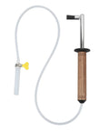 Commercial Coffee Machine Steam Wand Brush With High Pressure Steam Cleaner Pro Grade Fits Over 10mm Wands, wooden handle, tube attached.