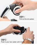 Step-by-step guide to installing Heavy Duty Office Chair Caster Wheels 3 Inch Swivel Rubber Casters Smooth Rollin Replacement Rollers.