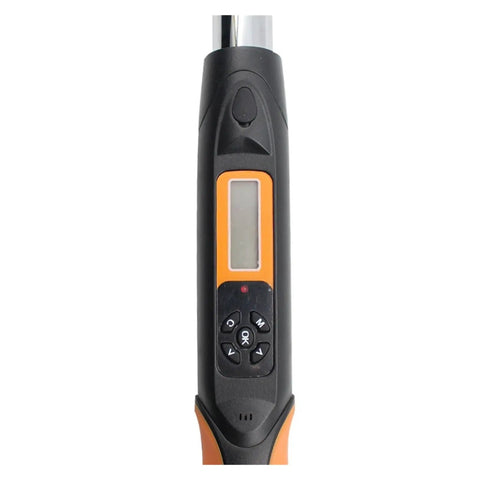 Heavy Duty Digital Torque Wrench With Rebar Head And 12 Inch Adapter Bicycle Repair Tool 17-340 NM Range Precision 3 Percent Accuracy Adjustable Electric Tester Clockwise Peak Hold Real Time Mode Four Units For Pros