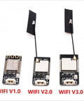 Three wireless WiFi telemetry modules V1.0, V2.0, V3.0 for MAVLink2 and Pixhawk APM flight controllers FPV drone data link.