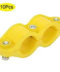 Yellow Water Pipe Clip Set 10 Pack Round Fasteners With Screws For Aquaculture Waterlines And Farm Lines Durable ABS Material