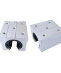 20mm Aluminum Block Linear Motion Ball Bearing Slide Kit for CNC Guide Rails Top Notch Precision Block With Smooth Rolling Four Piece Set for DIY Builds and Pro Machining Projects, two aluminum bearing blocks