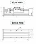 Technical drawing of Beefy Motorized Linear Guide Actuator Table With 200mm Travel And 8 Inch Stroke CNC Linear Rail