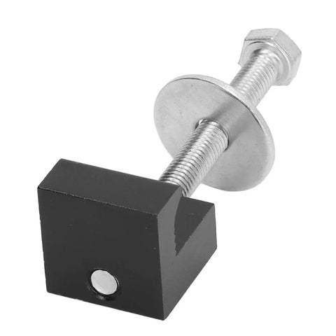 Heavy Duty Aluminum J Clamp Toolbox Mount for Trucks, no drilling, secure fastening, shown in detail with bolt and washer.