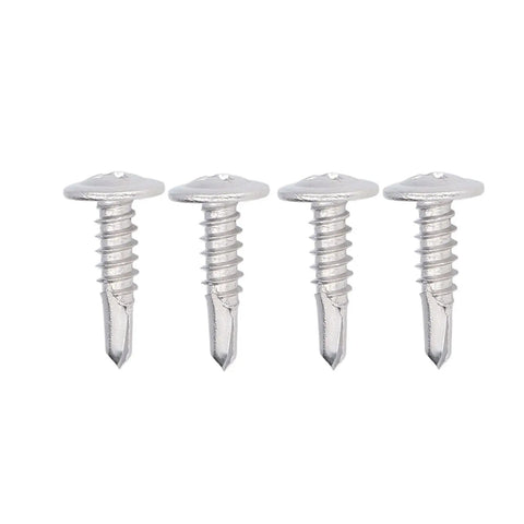 Self Drilling Screws With Round Washer Head In 304 Stainless Steel For Wood And Metal Quick Installation, Rust Resistant M4.8x19 Fasteners