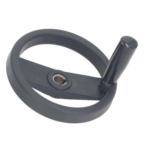 Plastic Lathe Hand Wheel 160 Mm With Revolving Handle 16 Mm Mounting Hole Round Design