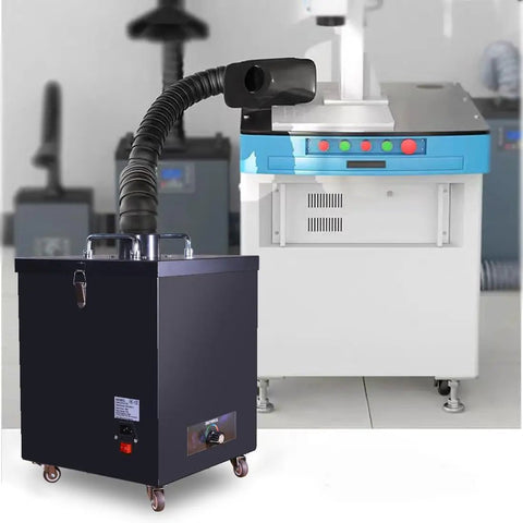 Beefed Up 180W Fume Extractor with 387 Cubic Meters Per Hour Airflow Adjustable Speed Five Stage Filtration, black unit