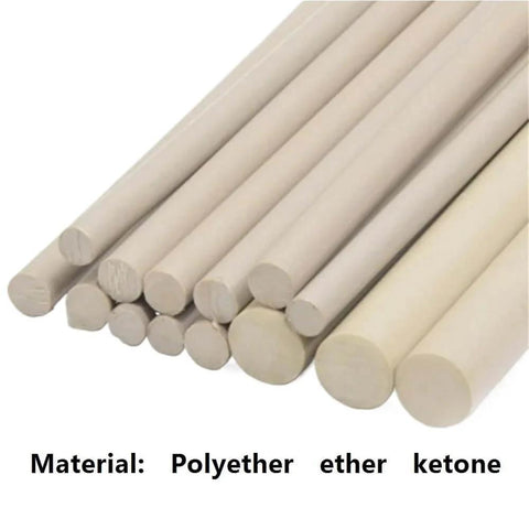 Round PEEK Rod For Electrical Projects, Pro Grade Durable Polyether Ether Ketone Bar With 10 To 50 Mm Diameter And 100 To 500 Mm Length