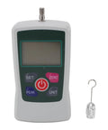 Portable Digital Force Gauge For Push And Pull Testing 1N To 10N With Built In Sensor Lightweight And Versatile Tool For Material Testing And Quality Control In Lab Or On Site, front view with hook attachment