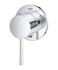 All-In-One 3-Way Shower Diverter Valve Trim Kit in Starlight Chrome with round handle and modern design