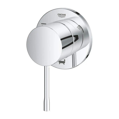All-In-One 3-Way Shower Diverter Valve Trim Kit in Starlight Chrome with round handle and modern design