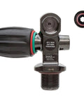 Pro PVD Valve With Chromed Brass Body For Scuba Gear, close-up of durable regulator valve, yoke and DIN compatibility displayed.