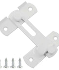 White Stainless Steel Barn Door Latch 3.93 x 2.75 Inch with screws, easy install sliding door lock, durable white finish