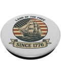 Patriotic American Flag Sailboat PopGrip Adhesive Phone Grip For 4th Of July Celebration Showing Liberty Since 1776