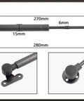 Soft Close Toy Box Lid Hinge and Gas Spring Support 270mm 100N 2 Pack for Wooden Boxes with screw set and dimensions