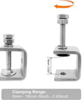 Mini Tiger Clamp Set For Mounting, Boss Heavy Duty Stainless Steel U Clamps And Small Desk G Clamps, 0-16mm Range