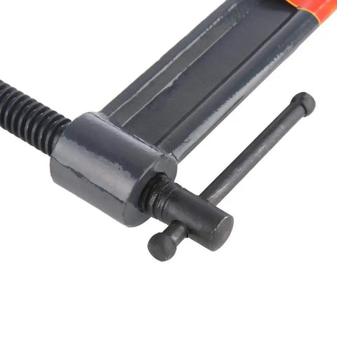 Close-up of Heavy Duty Deep Throat U Clamp G Style Woodworking Steel Deep Reach C Clamp For DIY Carpentry Jaw Opening 100mm To 185mm
