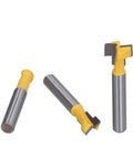 Fabater Keyhole Router Bits Set For Backlash Free T Slot And Sealed Bearing 1/4 Inch Shank with dual blade cutters.