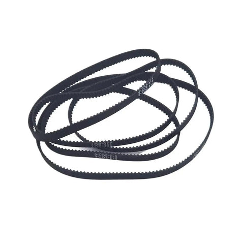 Beefed Up 6mm Wide Timing Belt Set 2GT Series showing multiple sizes 276 to 370, coiled and ready for CNC and robotics.