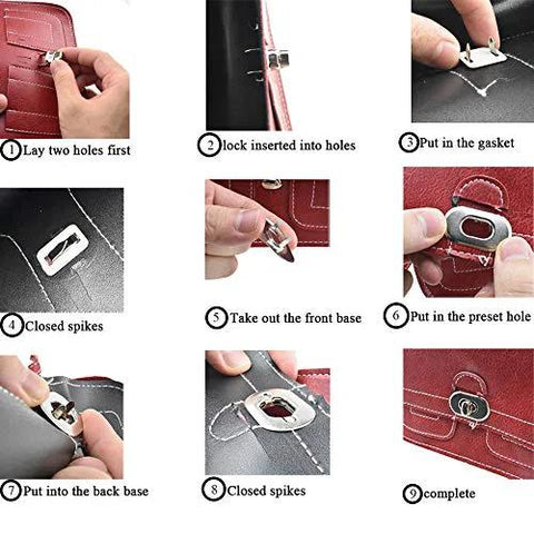 Twist purse closure turn lock hardware, antique brass metal, 1.1 in, 2 sets with washers, Amazon
