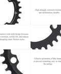Close-up of 96 BCD Narrow Wide Round Bike Chainring 36T for mountain bikes with anti-rust finish and narrow-wide teeth design