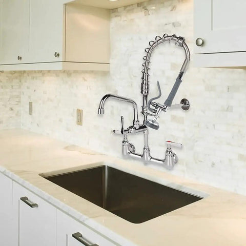Commercial Sink Sprayer Valve With 44 Inch Hose Replacement Kit for heavy duty restaurants and professional kitchen sinks installed