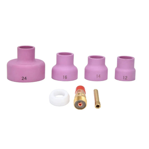 7 Piece Welding Accessory Kit With Ceramic Nozzles Collets Gas Lens Cups And Gaskets For WP17 WP18 WP26 Welding Guns Durable Cups