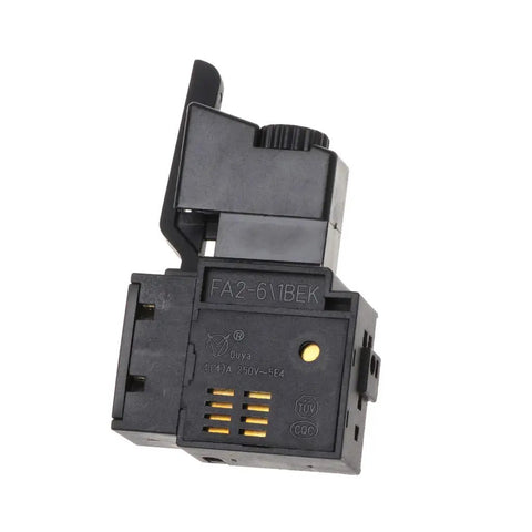 Electric Drill Speed Control Push Button Switch For Power Tools With Built In Speed Knob On Off Momentary LED Indicator And Industrial Trigger Lever For Hand Drills, black FA2-6/1BEK