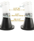 Killer Quality Two And One Half Inch Dust Collection Steel Ports Two Pack with 2-1/2 duct connectors and steel clamps