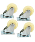 3 Inch Heavy Duty Nylon Casters 4 Pack Swivel Wheels With Brakes for furniture, featuring durable nylon wheels and metal mounts.