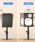 Two Pack Free Standing Universal Desk Speaker Stands That Are Rock Solid With 9.6 By 8.8 Inch Trays Height Adjustable Pole And Tilt