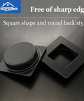 4 Pack Two And Three Quarters Inch Square Recessed Sliding Closet Door Finger Pulls In Black Stainless Steel with round back style