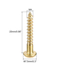 Brass Wood Screws M4 x 25mm Slotted Round Head Self Tapping 20 Pieces Durable Brass Fasteners For DIY Woodworking Projects