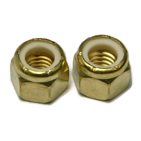 Heavy Duty Solid Brass Nyloc Hex Nuts Feature A Premium Nylon Insert That Grabs The Threads And Stays Locked Down During Rough Use Unc One Inch Eight Thread Pack Of One Hundred Top Tier Fasteners