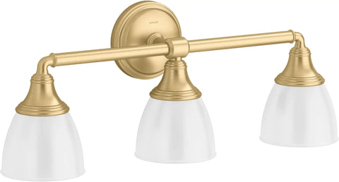 Devonshire Triple Sconce Vanity Light Fixture With Frosted Glass Shades, Wall Mount, Up Or Down Position, Oil Rubbed Bronze Finish