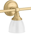 Dope Devonshire Style Bath Vanity Wall Sconce Lighting 3 Light Adjustable Up Or Down UL Listed Frosted Glass Shades Brushed Moderne Bronze Finish