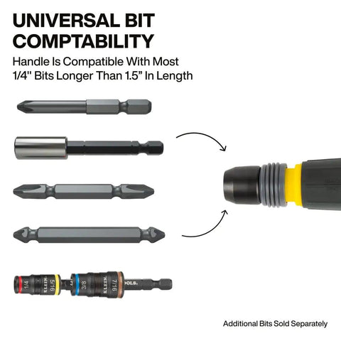Smooth Operator Fastbit Screwdriver With Tru Grip Ball Handle Quick Release Collar includes various compatible bits.