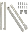 24 Inch Euro Drawer Slides Pack Of 2 For Face Frame And Frameless Cabinets Heavy Duty 75Lb Capacity Cold Rolled Steel Powder Coated Includes Brackets And Screws Choose Length By Drawer Box Not Cabinet Depth, gray slides with screws and brackets