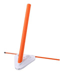 Golf Swing Trainer For Slice And Hook Prevention With Alignment Discs And Target System Improves Swing Path And Club Protection Game Changer Training Aid For Driving Range And Putting Practice All In One Tool. Orange rod with white base setup for alignment.
