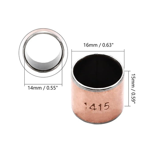Three Piece Self Lubricating Oilless Bushing Sleeve Bearing 0.55 Inch Bore 0.62 Inch Outside Diameter 0.59 Inch Length Carbon Steel Sintered Bronze Plain Bearing detailed View