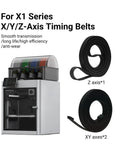 Anti Slip Lab X1 X1S P1P P1S X Y Z Axis Synchronous Belt With Fiberglass Reinforced Rubber For X1 Series 3D Printers, Dust Repelling Surface, 1142mm Or 1442mm Length, Easy Drop In Replacement. X/Y/Z-axis timing belts for X1 Series 3D printer, fiberglass reinforced rubber, Z axis x1 and XY axes x2