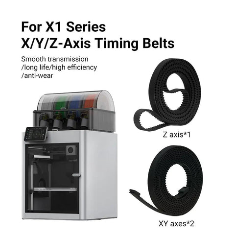 Anti Slip Lab X1 X1S P1P P1S X Y Z Axis Synchronous Belt With Fiberglass Reinforced Rubber For X1 Series 3D Printers, Dust Repelling Surface, 1142mm Or 1442mm Length, Easy Drop In Replacement. X/Y/Z-axis timing belts for X1 Series 3D printer, fiberglass reinforced rubber, Z axis x1 and XY axes x2