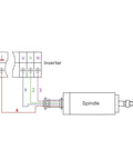 Wiring diagram for Top Shelf Constant Torque Spindle Motor With ER20 Chuck Nut And Slotting Arbor Plug And Play 220V Or 380V 21,000 RPM.