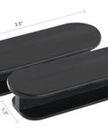 Self-Adhesive Pull Handles 4 Pack for Cabinets Drawers Windows Closets Easy Install Stick-On Handles Durable Removable Black Finish