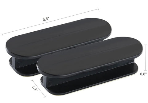 Self-Adhesive Pull Handles 4 Pack for Cabinets Drawers Windows Closets Easy Install Stick-On Handles Durable Removable Black Finish