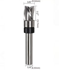 Top Notch Spiral Flush Trim Router Bit For Plywood And MDF 3/8 Inch Diameter showing detailed measurements and design for precision cutting.