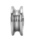 Rock Solid Steel V Groove Ball Bearings 10 Pack V1804 track roller side view, steel construction for smooth operation in motors.